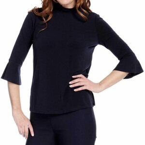 New Artizan by Robin Barré Bell Sleeve Black Top- Size Small (bin 1F)